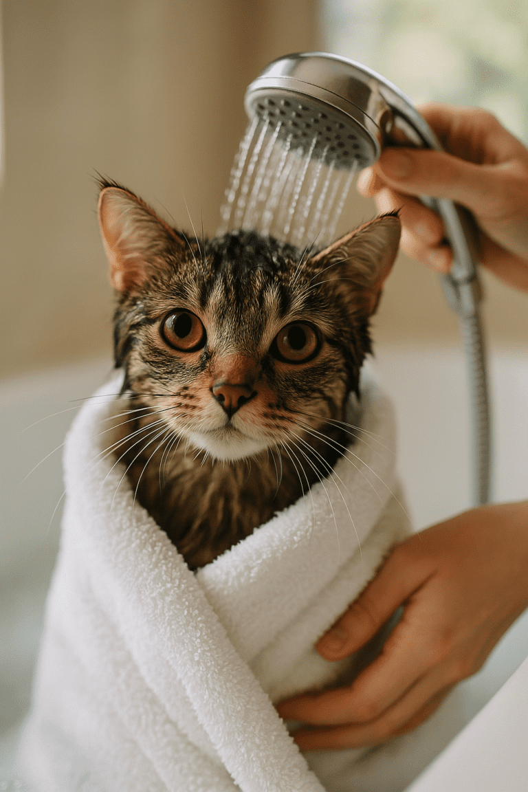 gato precisa tomar banho